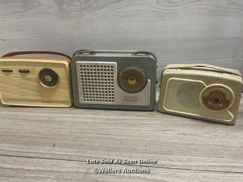 THREE VINTAGE RADIOS, DANSETTE, DECCA & MURPHY