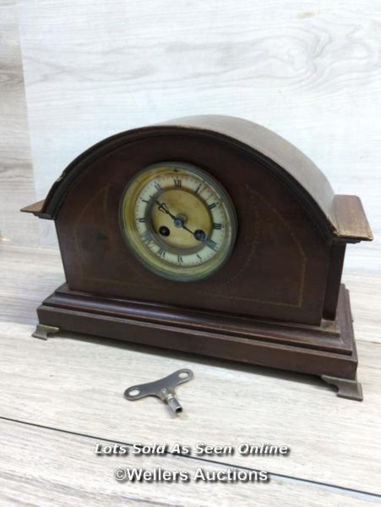 *ANTIQUE 19TH CENTURY C1870'S FRENCH "JAPY FRERES" MAHOGANY CHIMING MANTEL CLOCK