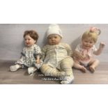 THREE COLLECTABLE DOLLS INCLUDING "LITTLE MAN"