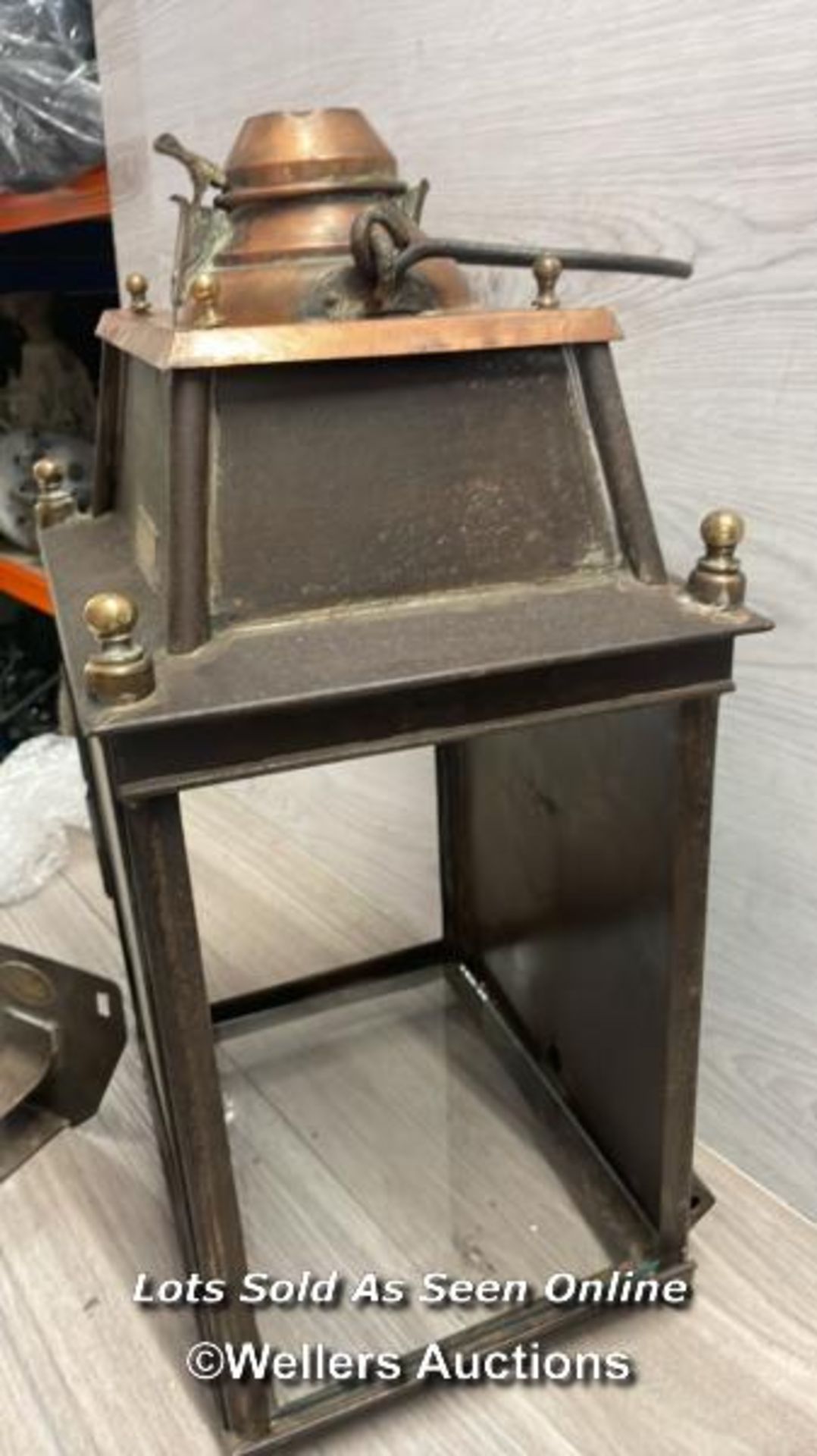 *ANTIQUE 19TH CENTURY FRENCH RAILWAY LANTERN - CHEMINS DE FER DE L'OUEST - LISON / MISSING GLASS - Image 3 of 6