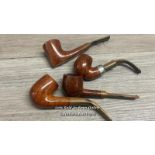 *FOUR SMOKING PIPES INCLUDING PETERSONS & HARDCASTLE