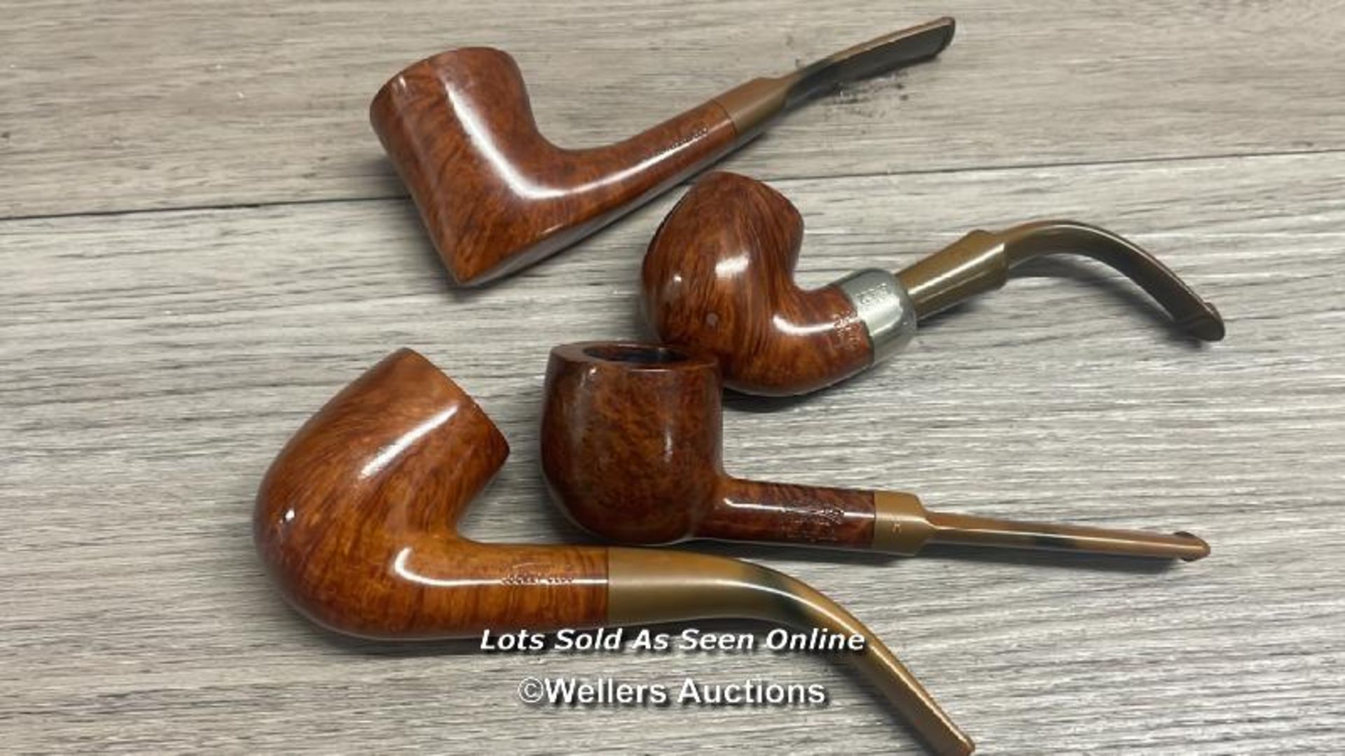 *FOUR SMOKING PIPES INCLUDING PETERSONS & HARDCASTLE