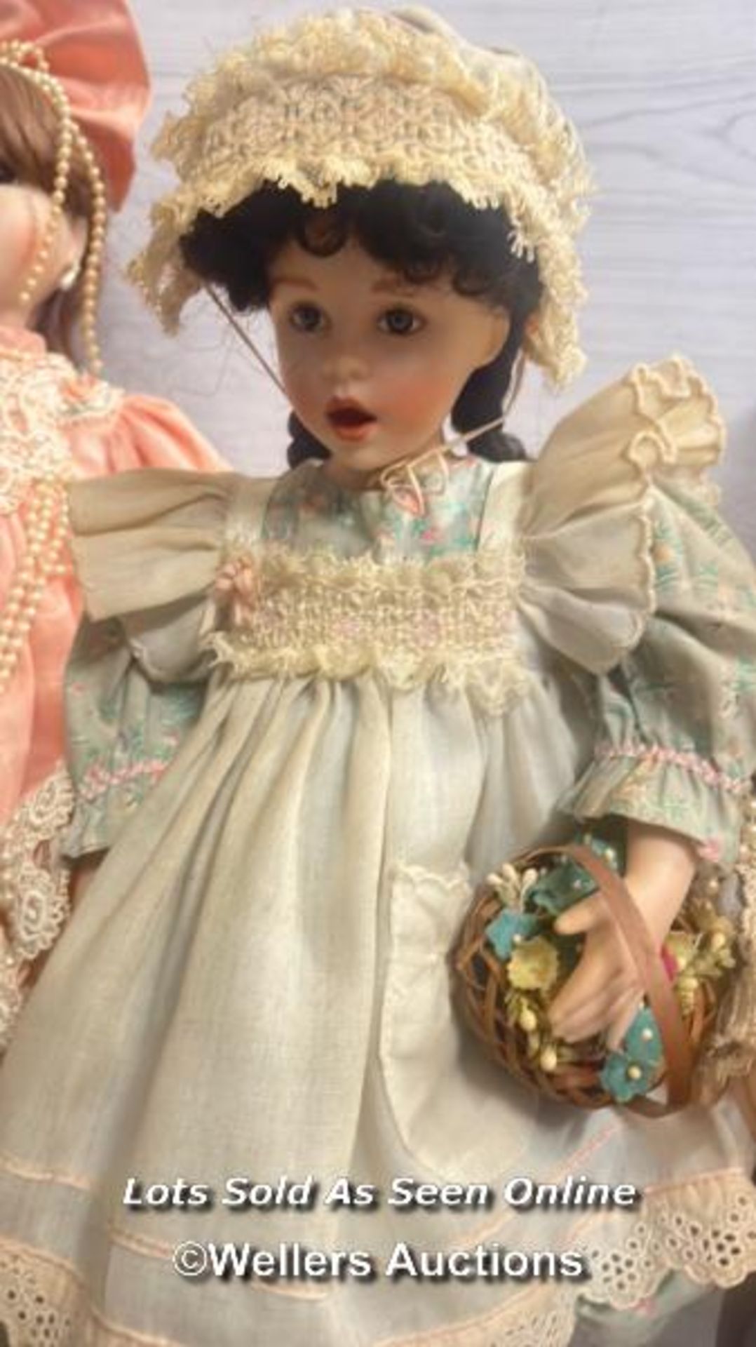 SIX PORCALAIN DOLLS ON STANDS INCLUDING ALBERON, - Image 4 of 8
