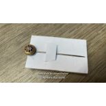 *VICTORIAN 15CT GOLD PEARL AND LAPIS STOCK PIN
