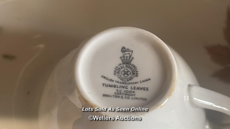 ASSORTED CROCKERY INCLUDING ROYAL DOULTON "TUMBLING LEAVES", ROYAL STAFFORD, QUEEN ANNE BONE CHINA - Image 3 of 6