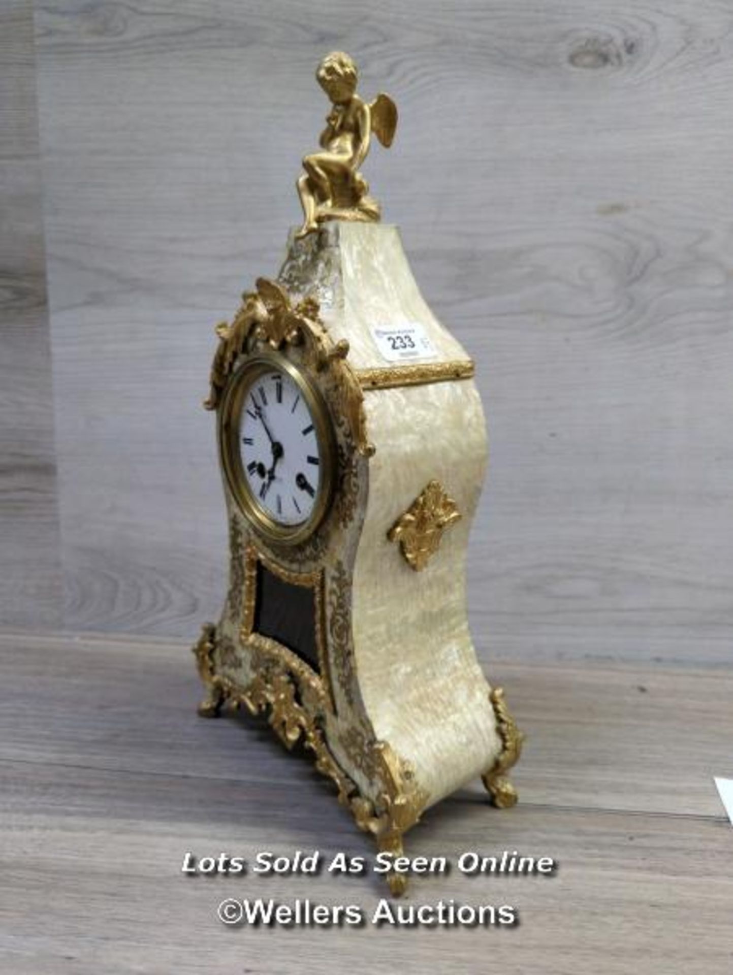 *ANTIQUE FRENCH BOULLE CLOCK RARE MOTHER OF PEARL BERGER PARIS / WITH KEY - Image 2 of 16