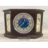 MANTLE CLOCK WITH BUTTERFLY DESIGN, 15CM HIGH
