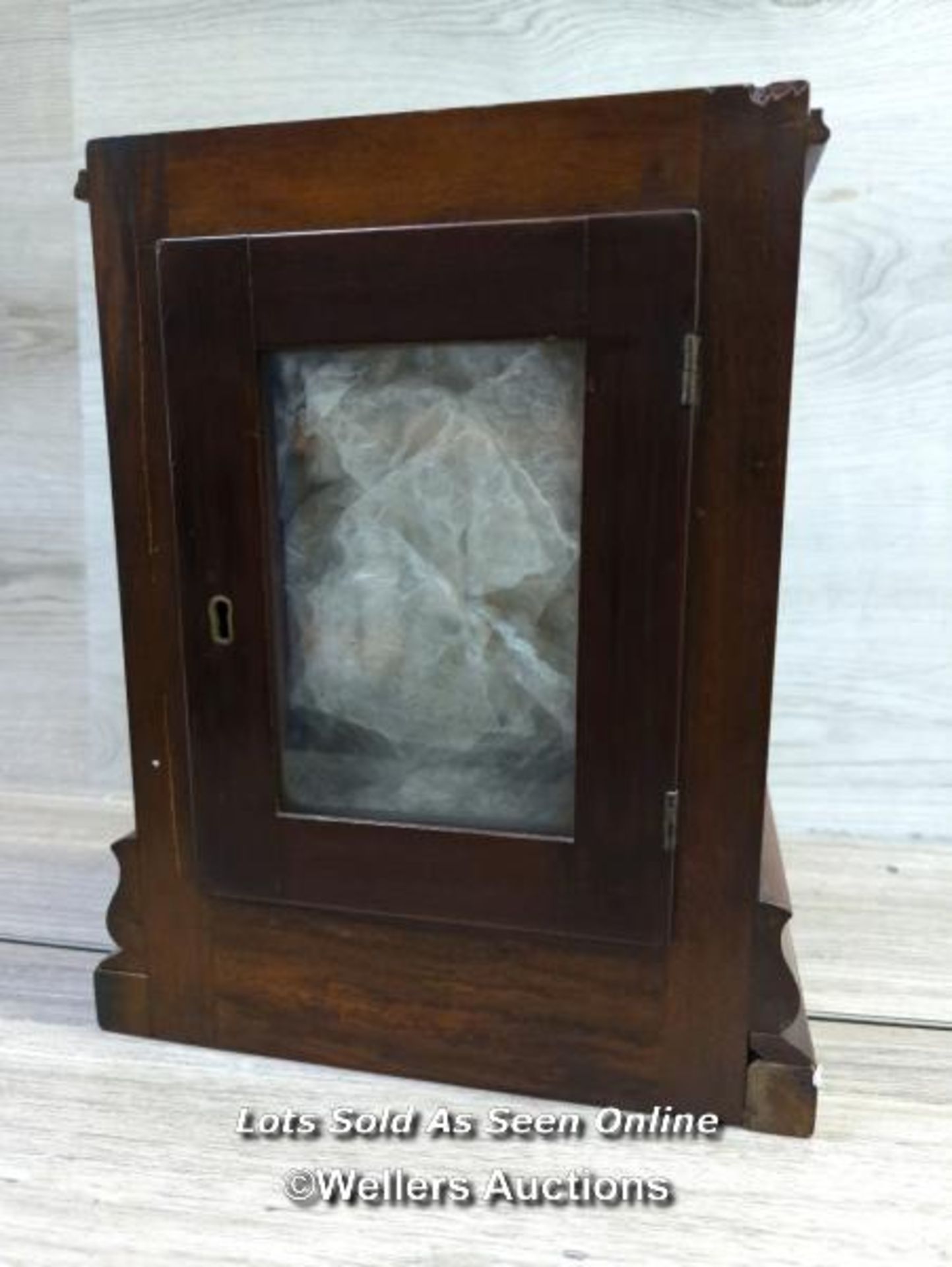 *ANTIQUE MAHOGANY SINGLE CHAIN FUSEE MANTEL CLOCK BY COGDON & SON 28, BUDGE ROW / NO KEY - Image 6 of 8