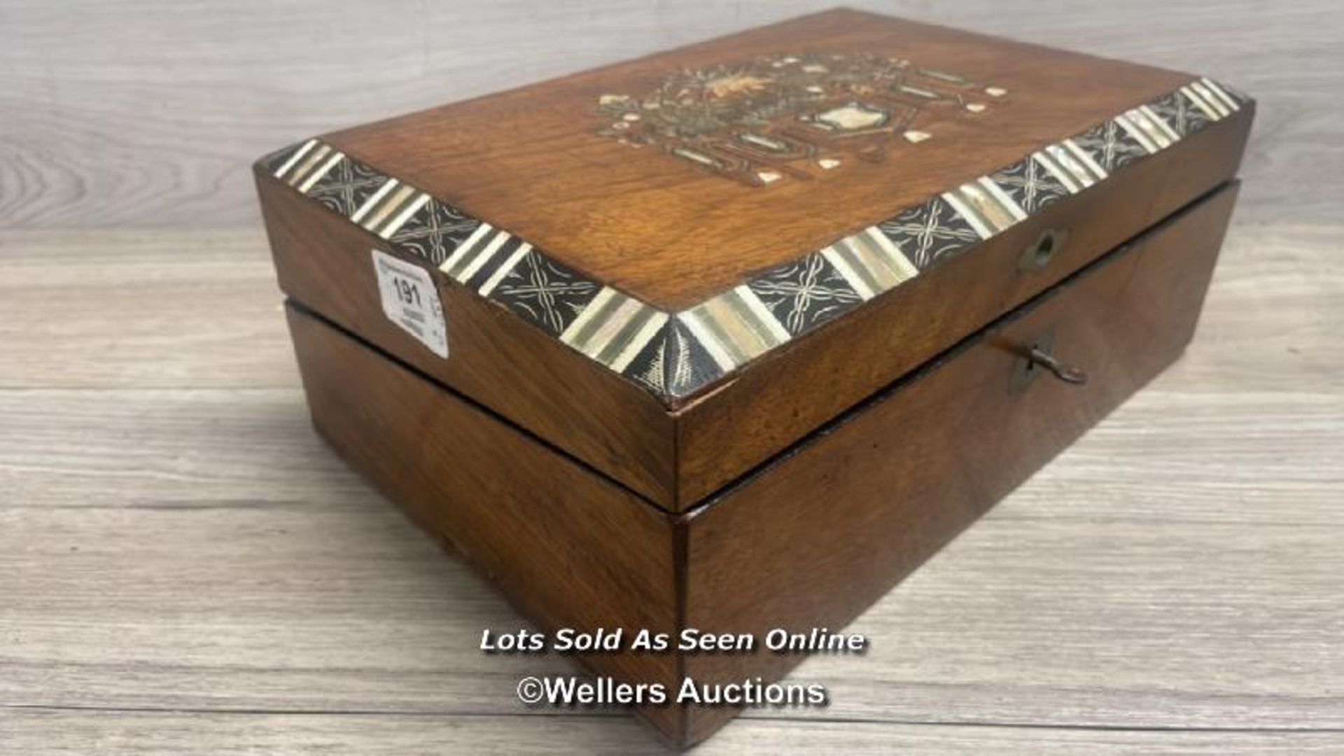 *ANTIQUE WRITING SLOPE VICTORIAN BOULLE WRITING BOX DOCUMENT BOX ROSEWOOD - Image 5 of 5