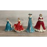 FOUR LEONARDO COLLECTION FIGURINES INCLUDING THREE DESIGNED BY ANNIE ROW AND ONE MUSICAL IN