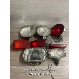 VINTAGE AUTOMOTIVE - EIGHT ASSORTED LIGHTS INCLUDING LUCAS, HELLIER AND STARLUX