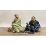 TWO FIGURINES OF ORIENTAL GENTLEMEN, TALLEST 8.5CM HIGH