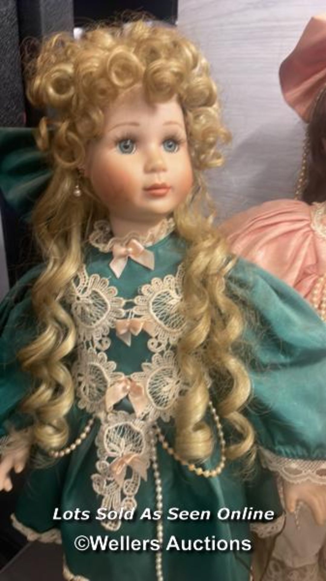 SIX PORCALAIN DOLLS ON STANDS INCLUDING ALBERON, - Image 2 of 8