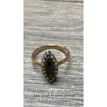 *ANTIQUE GEORGIAN 9CT GOLD, PEARL & HAIR MOURNING RING
