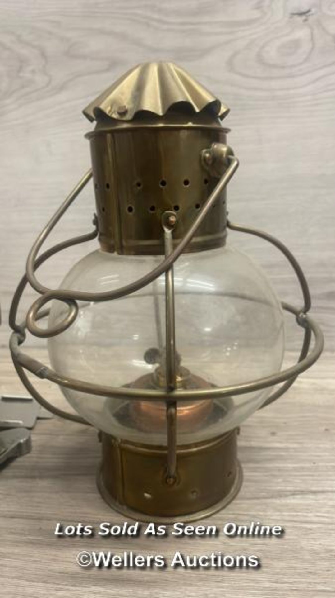 *J H NAYLOR SPIRALARM TYPE S LAMP AND A COPPER HANGING LANTERN - Image 4 of 4