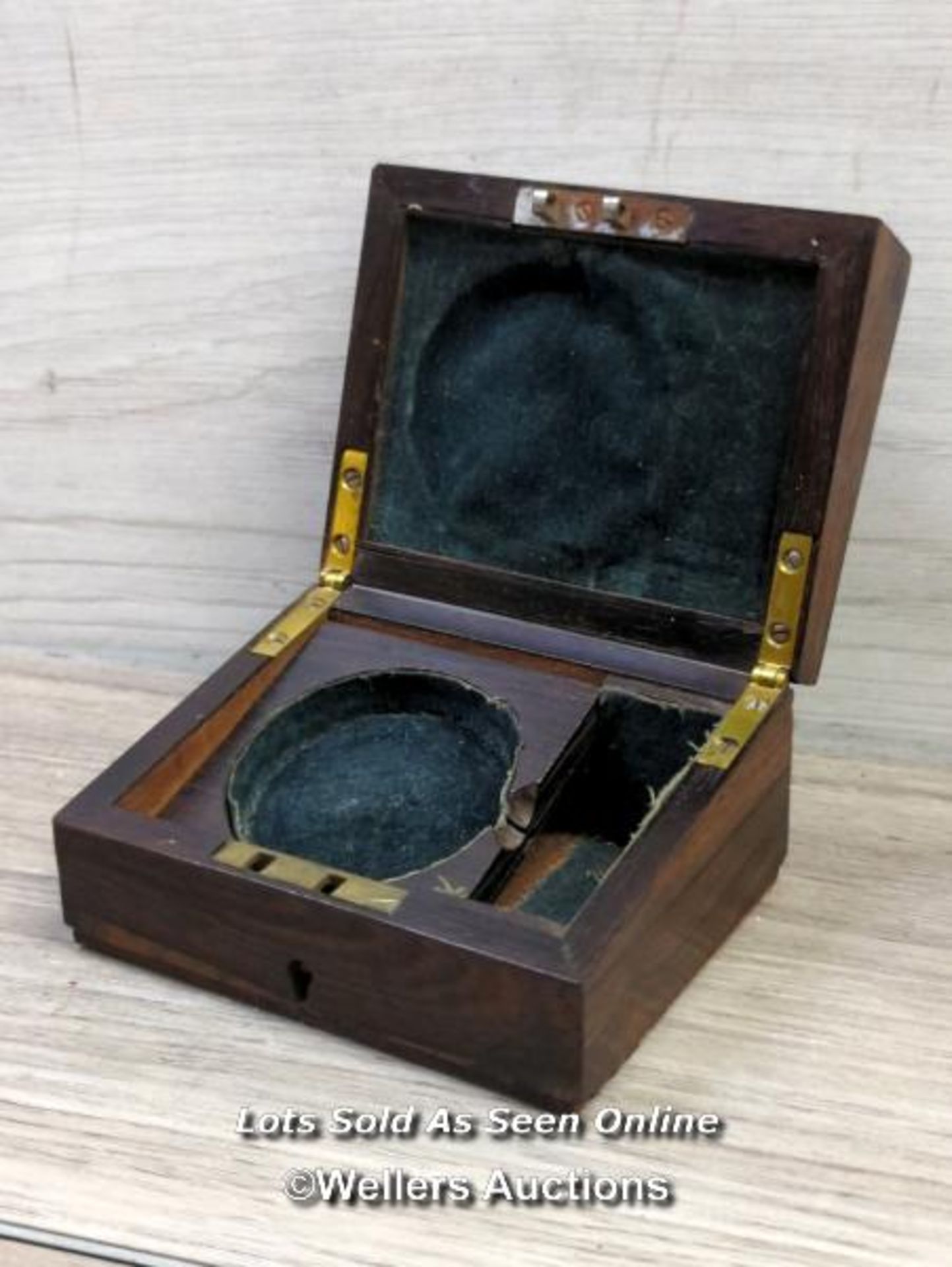 *ANTIQUE (GEORGIAN?) ROSEWOOD POCKET WATCH STAND HOLDER OR BOX FOR RESTORATION.