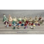 COLLECTION OF SMALL MAINLY ROYAL DOULTON AND COALPORT FIGURINES, TALLEST 14.5CM HIGH (34)