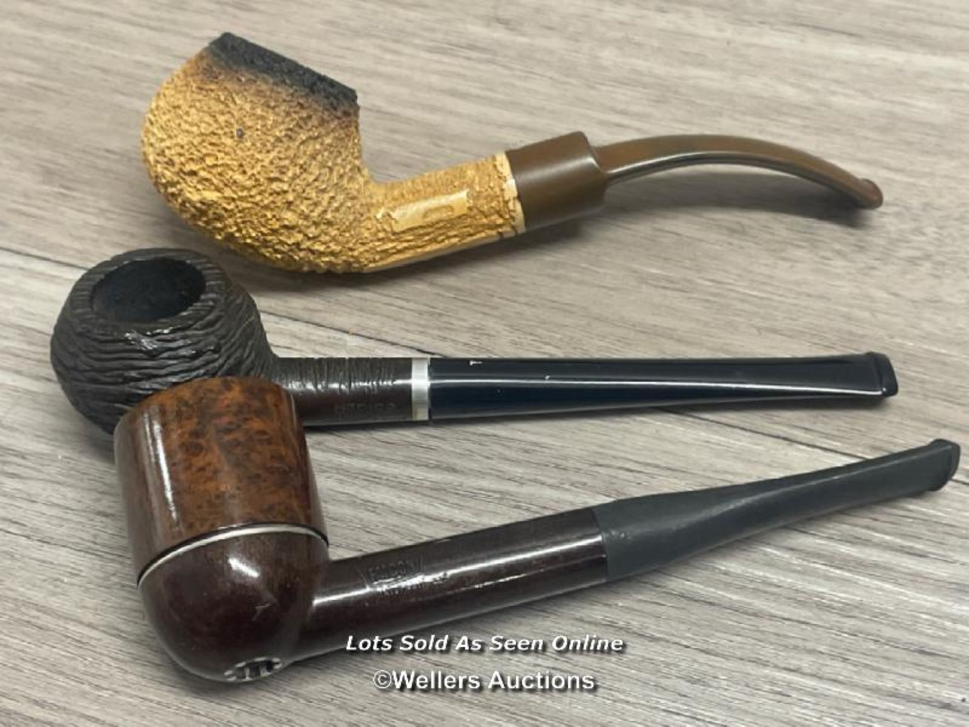 *THREE SMOKING PIPES INCLUDING FALCAN