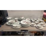 A PART NORITAKE CHINA TABLE SERVICE INCLUDING PLATES, SERVING DISHES & CUPS (62)