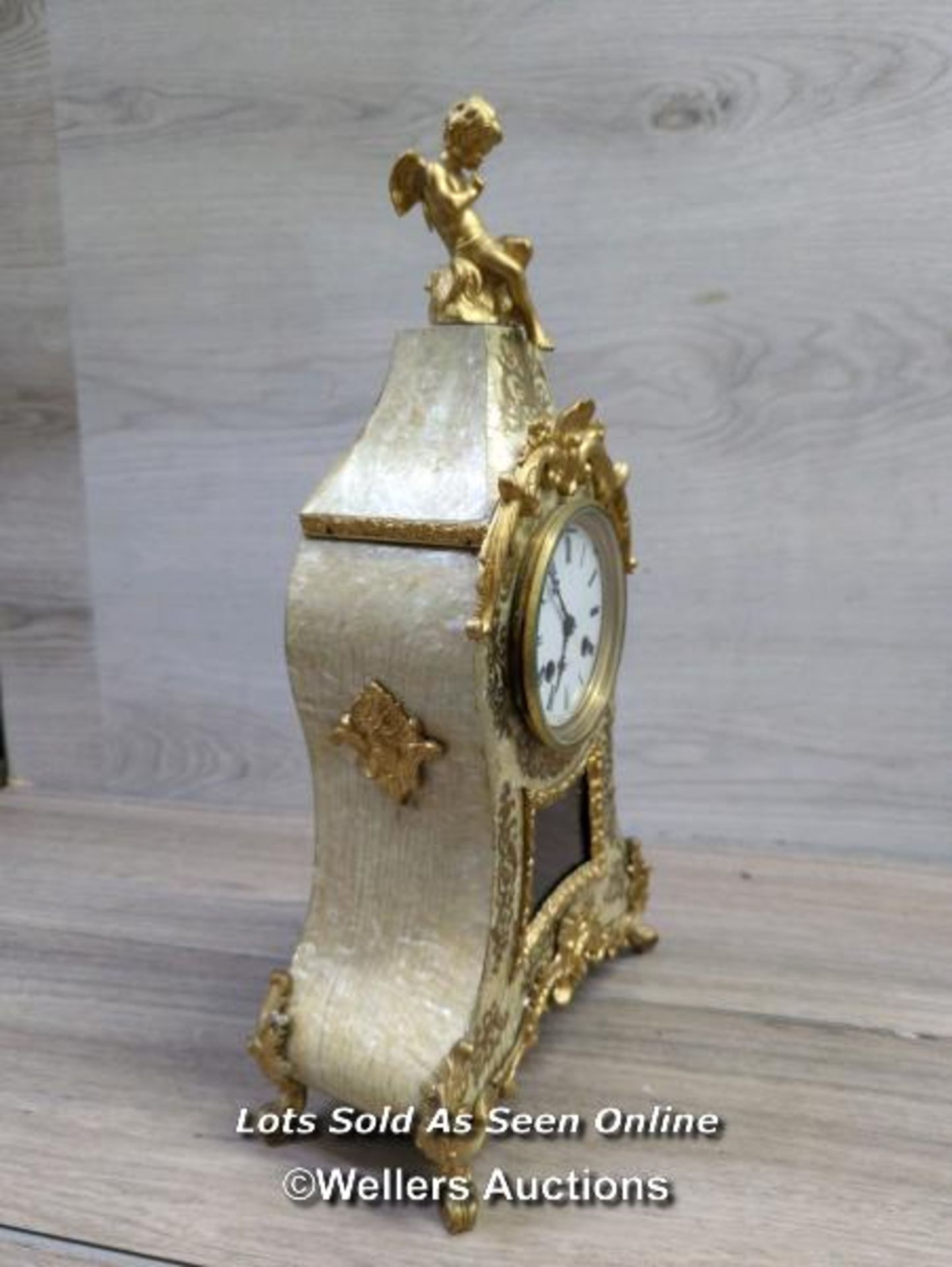 *ANTIQUE FRENCH BOULLE CLOCK RARE MOTHER OF PEARL BERGER PARIS / WITH KEY - Image 9 of 16