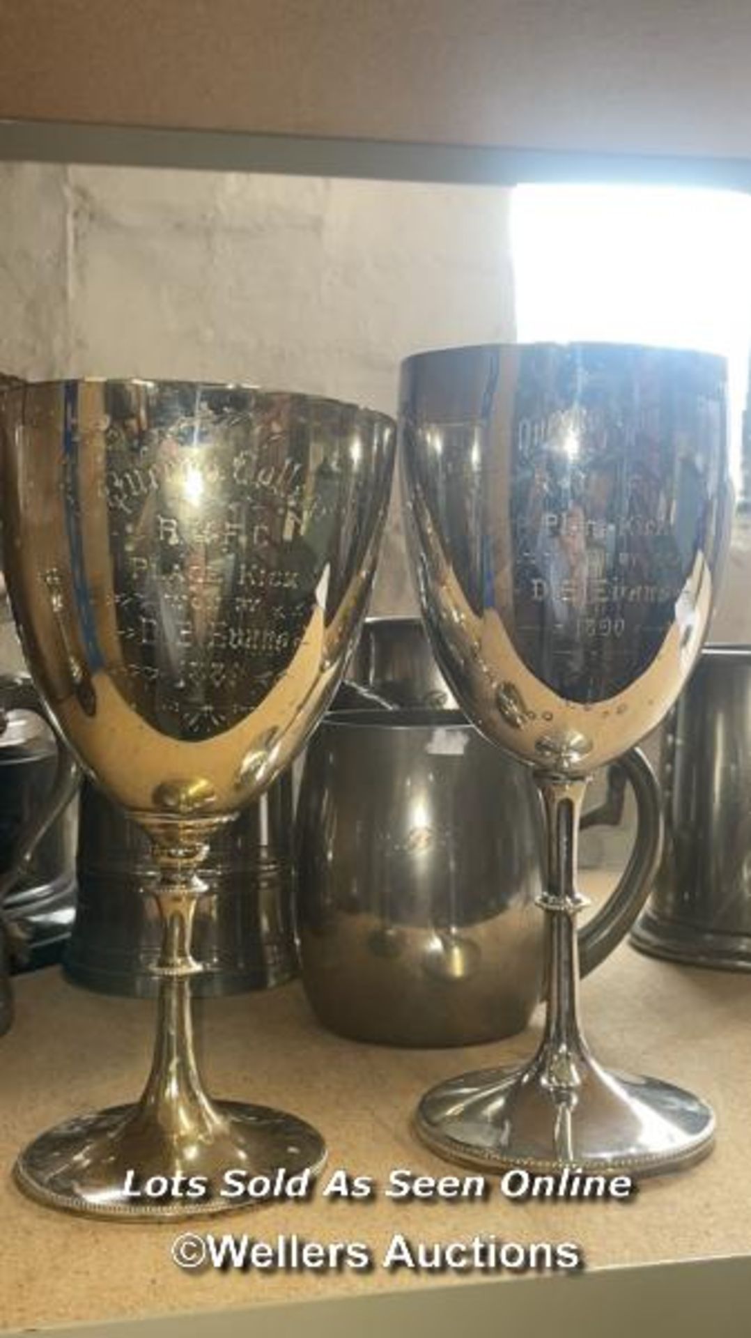 METALWARE INCL. TANKARDS, TROPHY AND ROSE BOWL (8) - Image 4 of 11