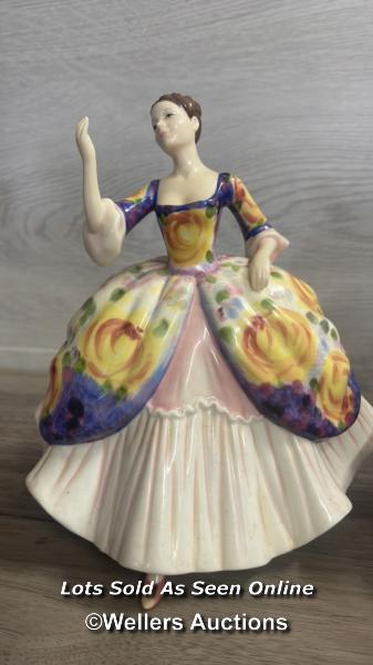 FOUR ROYAL DOULTON FIGURINES - CHRISTINE, AUTUMN BREEZE, THE PUPPETEER AND DAINTLY MAY NO.793086 - Image 2 of 10