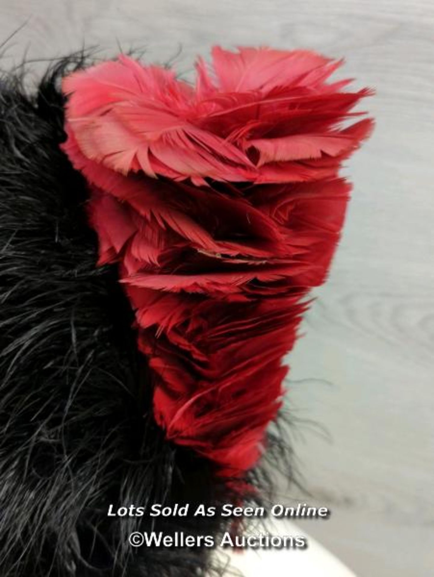 *VINTAGE SCOTTISH MILITARY PIPERS OSTRICH FEATHER BONNET , BLACK WATCH - Image 2 of 9