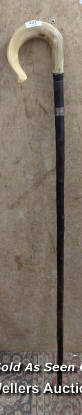 *PURDEY BLACKTHORN HORN & SILVER SHEPHERD'S CROOK WALKING STICK £1,000 NEW