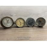 VINTAGE AUTOMOTIVE - FOUR VINTAGE SPEEDOMETERS & ODOMETERS INCLUDING JAEGER AND SMITHS