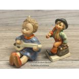 TWO GOEBEL HUMMEL FIGURES: MERRY WANDERER AND GIRL WITH BANJO