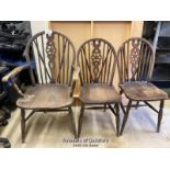 *X3 WINDSOR BACK CHAIRS, LARGEST 95CM H X 57CM W X 50CM D