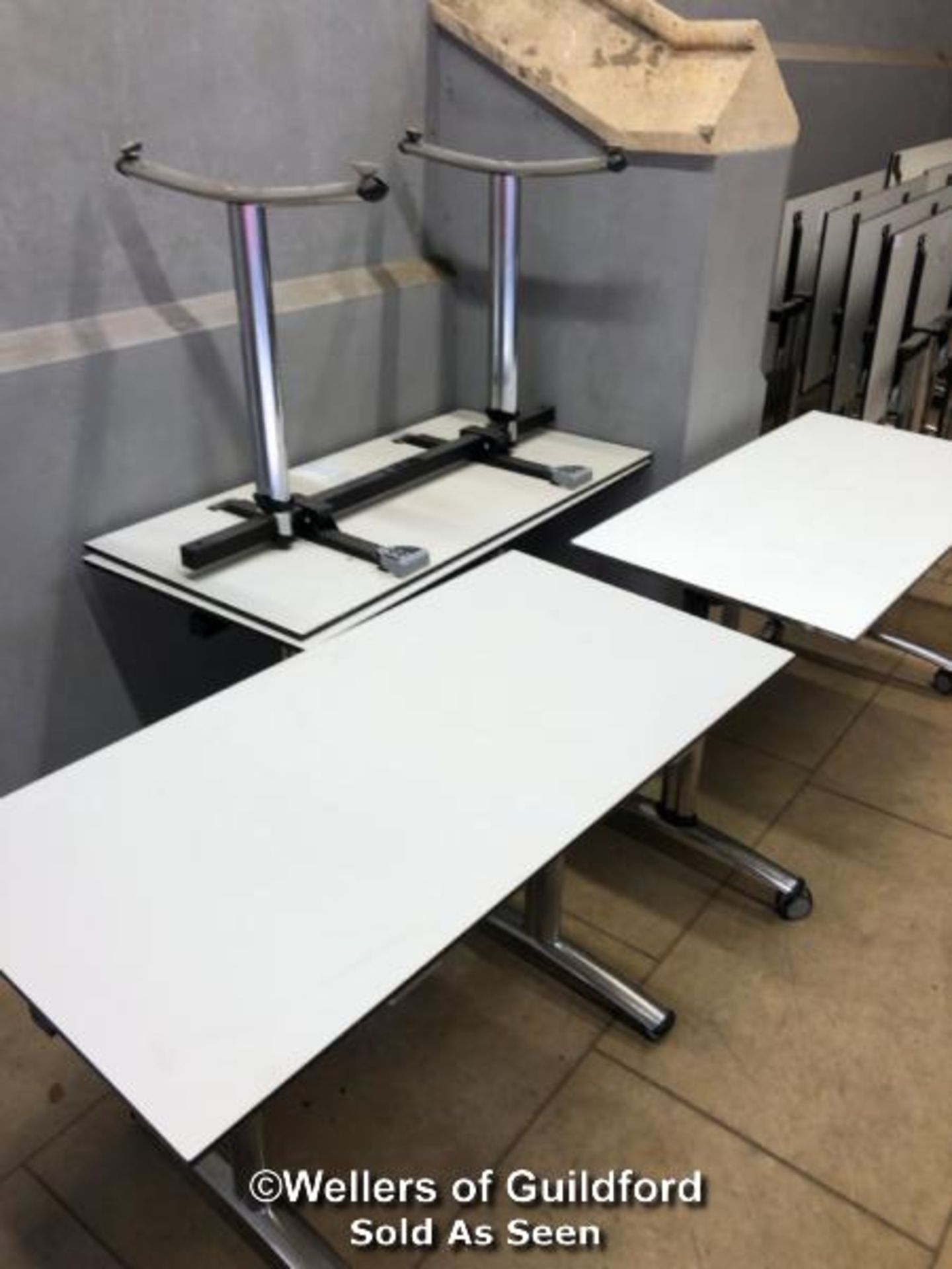 *X4 DESKS WITH FROVI T100 RATATE BASES - 120CM L X 60CM D X 72CM H - Image 2 of 2