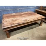 *RUSTIC OAK COFFEE TABLE - 40CM H X 133CM L X 90CM W