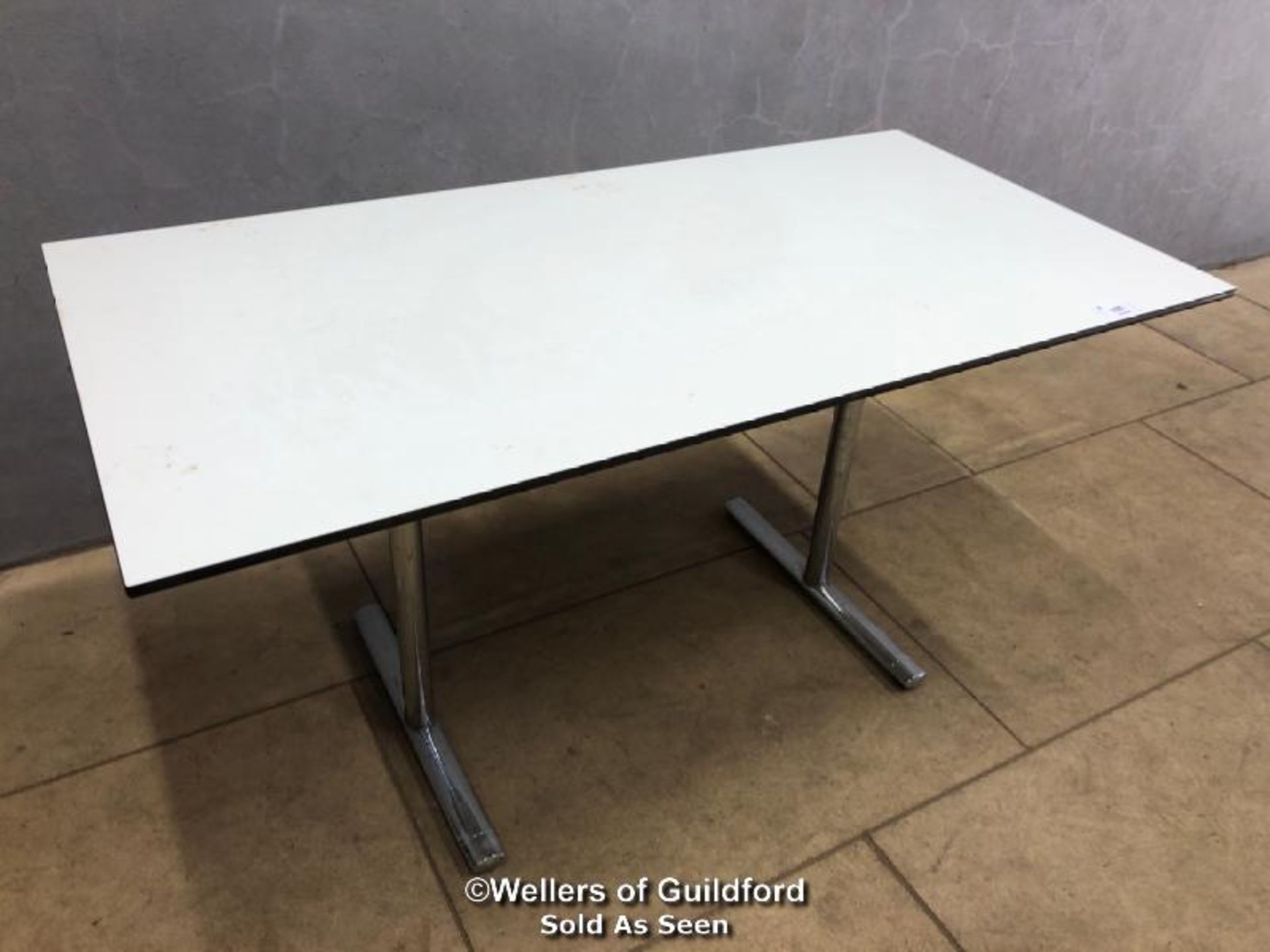 *X2 DESKS WITH METAL BASES - 140CM L X 70CM D X 72CM H