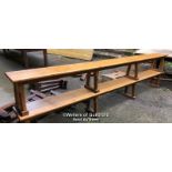 *OAK GYMNASIUM BENCH WITH 4 FEET - 3.5M L