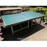 *BUTTERFLY EUROPA 25 FOLD OUT 2 PIECE TABLE TENNIS TABLE ON WHEELS - TOTAL SIZE 274CM L X 153CM W