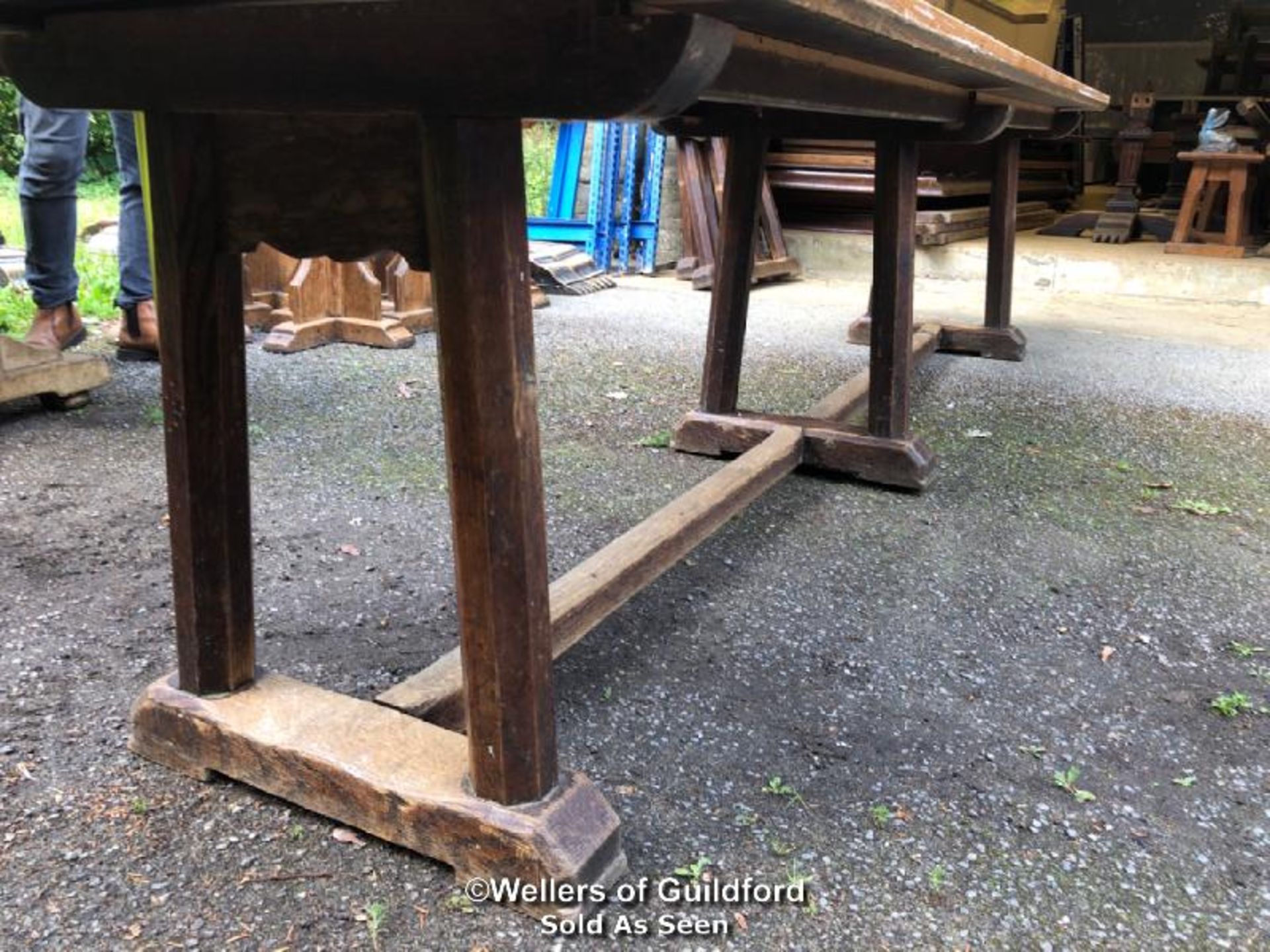 *NON MATCHING REFECTORY TABLE AND BASE - 3.2M L X 76CM W X 79CM H - Image 3 of 3