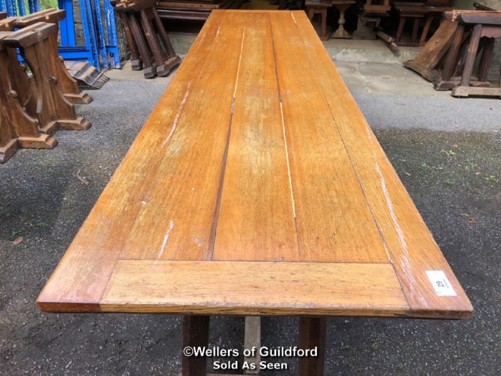 *NON MATCHING REFECTORY TABLE AND BASE - 3.2M L X 76CM W X 79CM H - Image 2 of 3