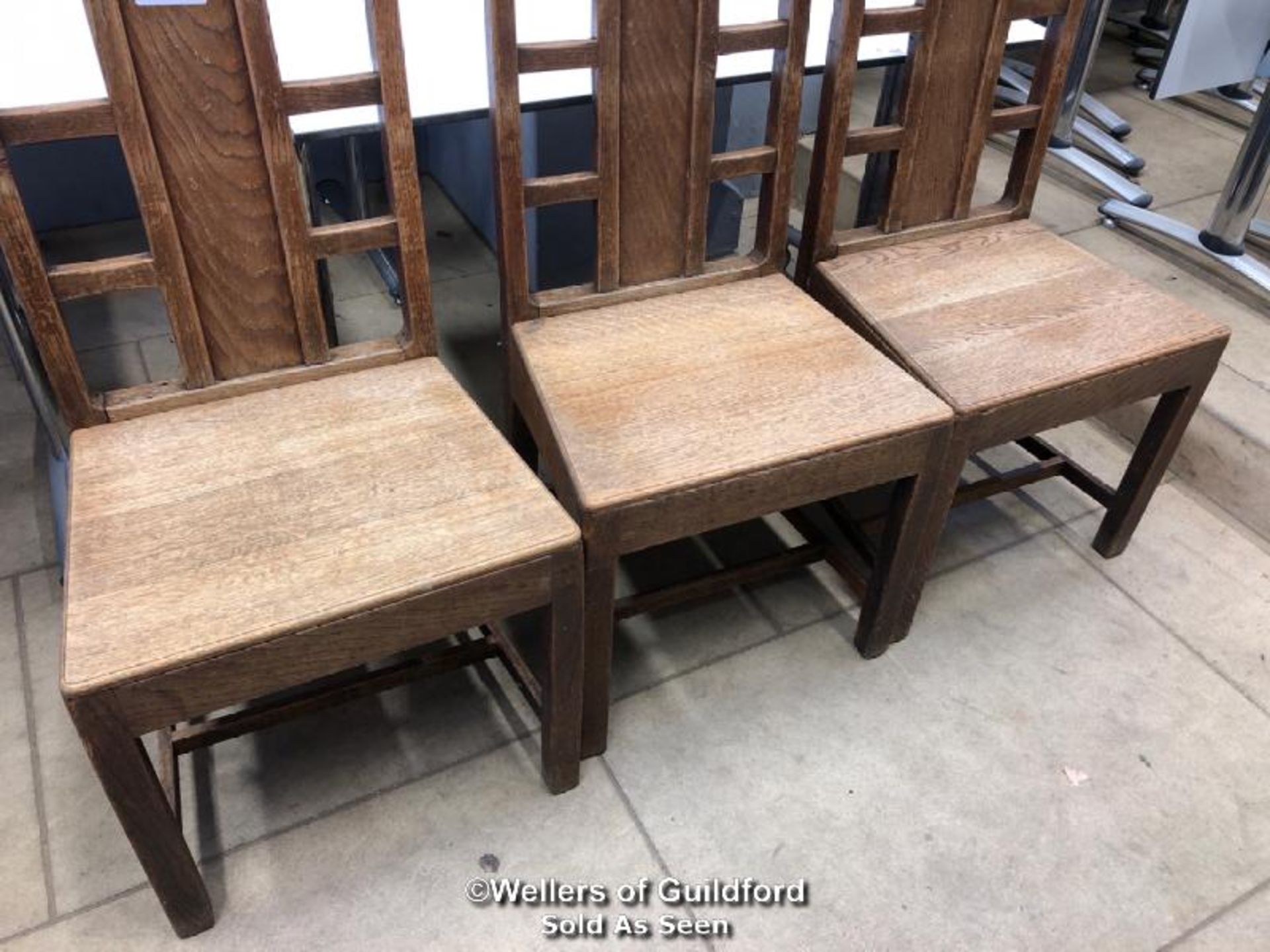 *X3 PINE WINDOW PANEL SCHOOL DESK CHAIRS - 95CM H X 50CM W X 42.5CM - Image 3 of 3