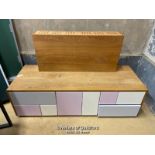 *MODERN BENCH WITH PLENTY OF STORAGE - 92CM H X 154CM L X 56CM D