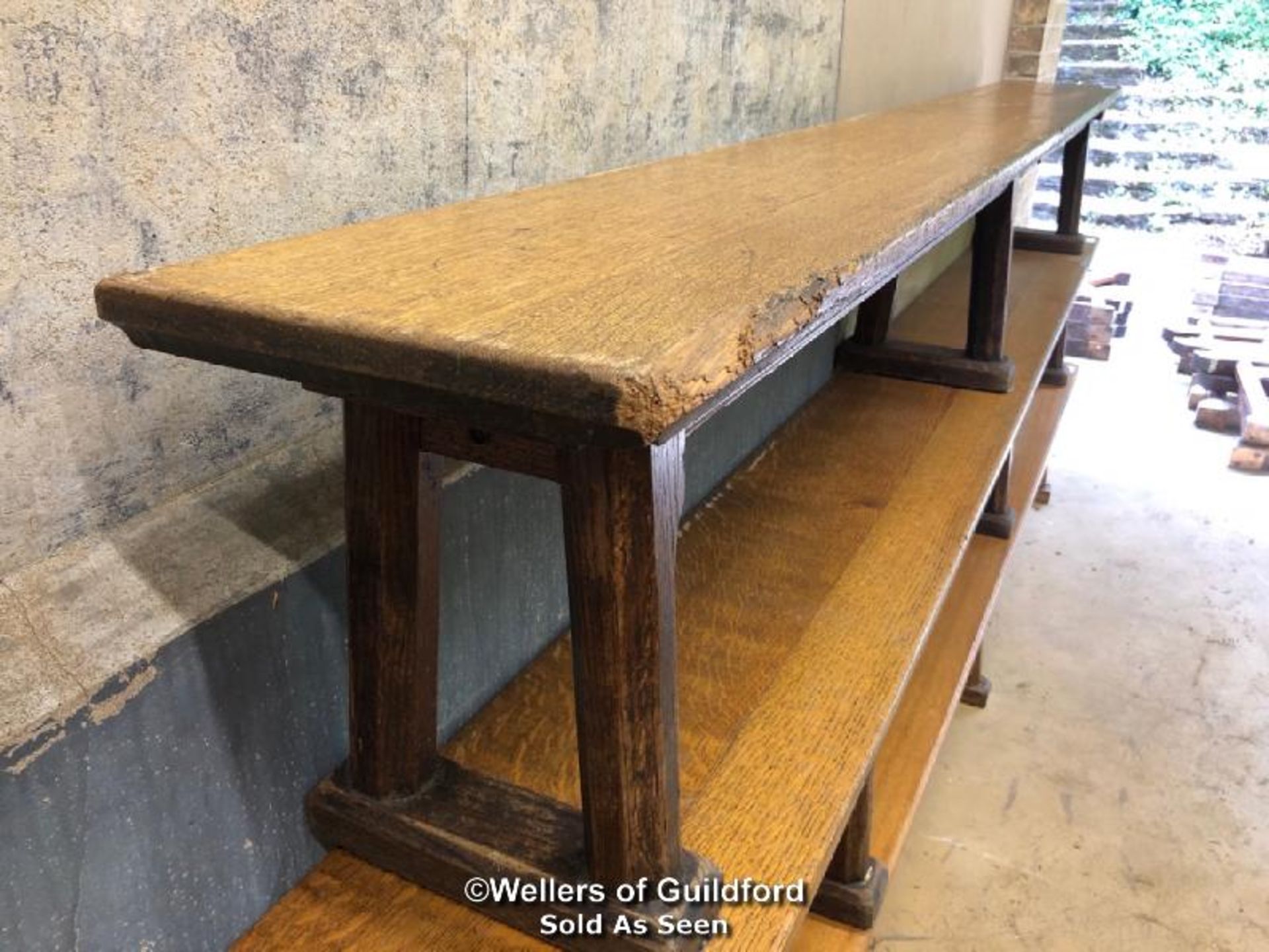 *OAK GYMNASIUM BENCH WITH 3 FEET - 2.97M L - Image 2 of 2