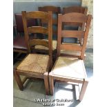 *X4 LADDER BACK CHAIRS (ONE NON MATCHING LADDER) - 105.5CM H X 47CM W X 43CM D