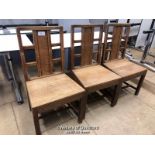 *X3 PINE WINDOW PANEL SCHOOL DESK CHAIRS - 95CM H X 50CM W X 42.5CM