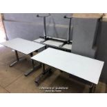 *X4 DESKS WITH FROVI T100 RATATE BASES - 120CM L X 60CM D X 72CM H