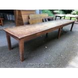 *OAK REFECTORY TABLE - 4.6M L X 93CM W X 80CM H REMOVED FROM GIRDLESTONEITES (DUCKS)