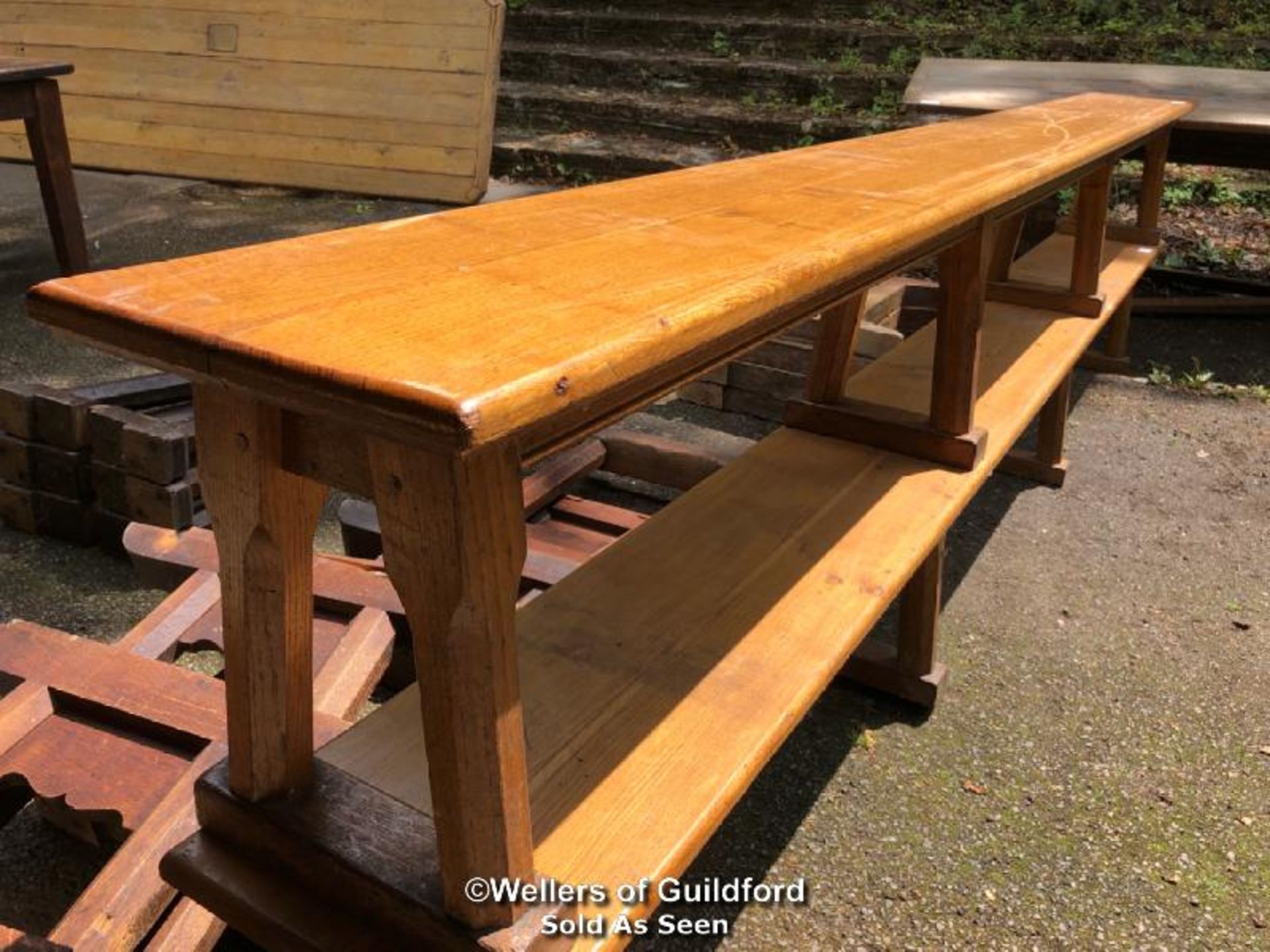 *OAK GYMNASIUM BENCH WITH 4 FEET - 3.5M L - Image 2 of 2
