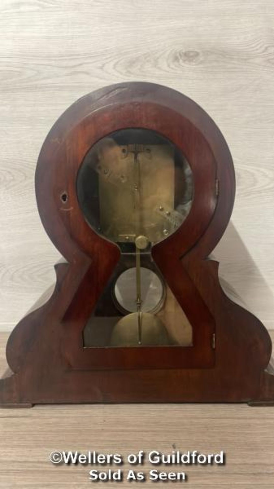 *ANTIQUE MAHOGANY SINGLE FUSEE MANTEL CLOCK BY FRANCES HAYWOOD LONDON, IN NEED OF RESTORATION, - Image 5 of 10