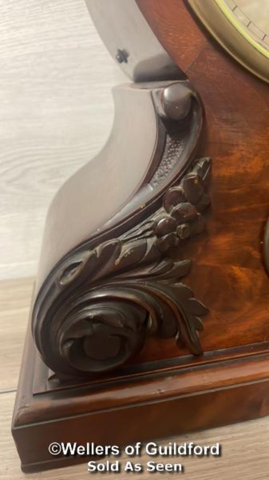 *ANTIQUE MAHOGANY SINGLE FUSEE MANTEL CLOCK BY FRANCES HAYWOOD LONDON, IN NEED OF RESTORATION, - Image 3 of 10