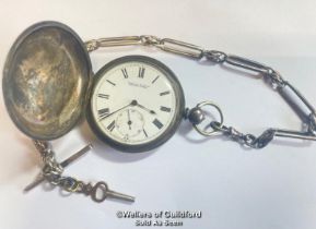 DODD'S & MCNEILLY HANOVER STREET POCKET WATCH STAMPED "FINE SILVER" NO. 11239, 5.2CM DIAMETER ON