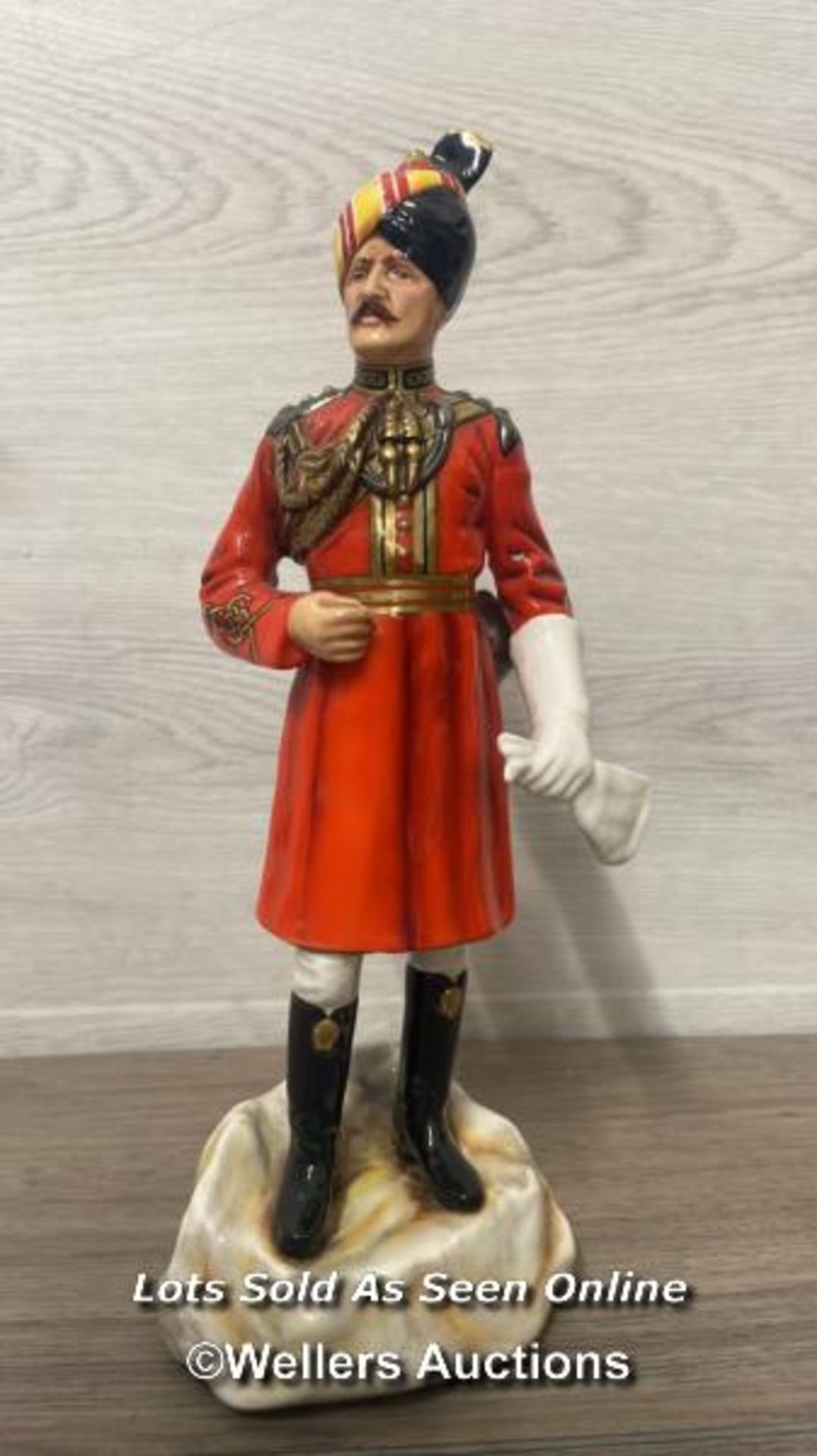 MICHAEL J SUTTY HAND PAINTED PORCELAIN FIGURE, GOVERNORS BODYGUARDS, MADRAS, MODEL NO.106 LIMITED